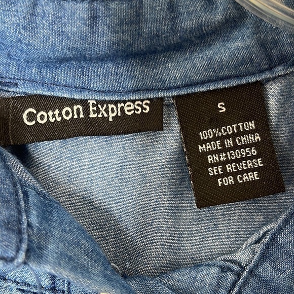 ❤️ COTTON EXPRESS Button Down tunic dress Size S - Picture 5 of 6